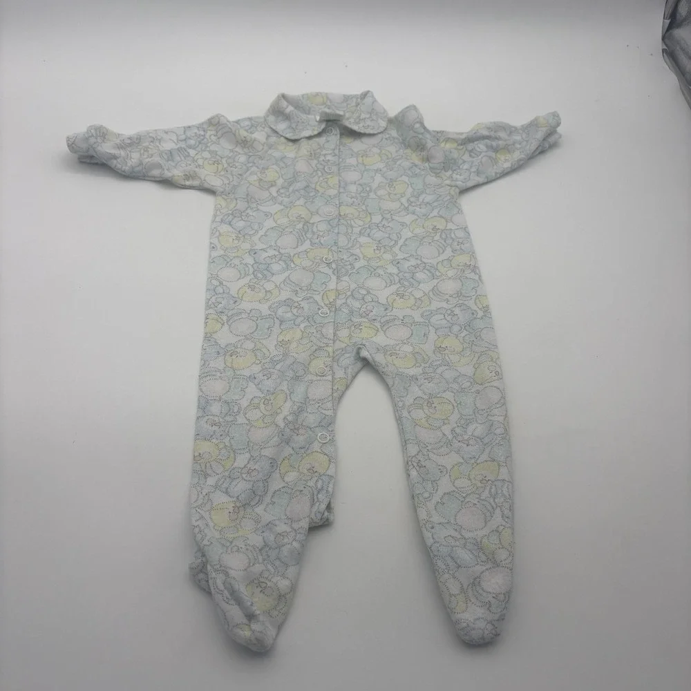Healthtex Coverall Girls 9-12M Pastel Animal Print Fleece Footed One Piece